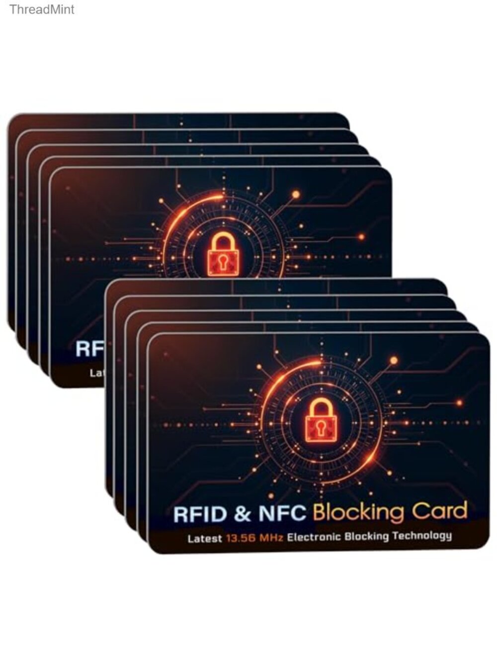 RFID Blocking Cards 10 Pack Ultra-Thin Anti-Theft Contactless Protector for
